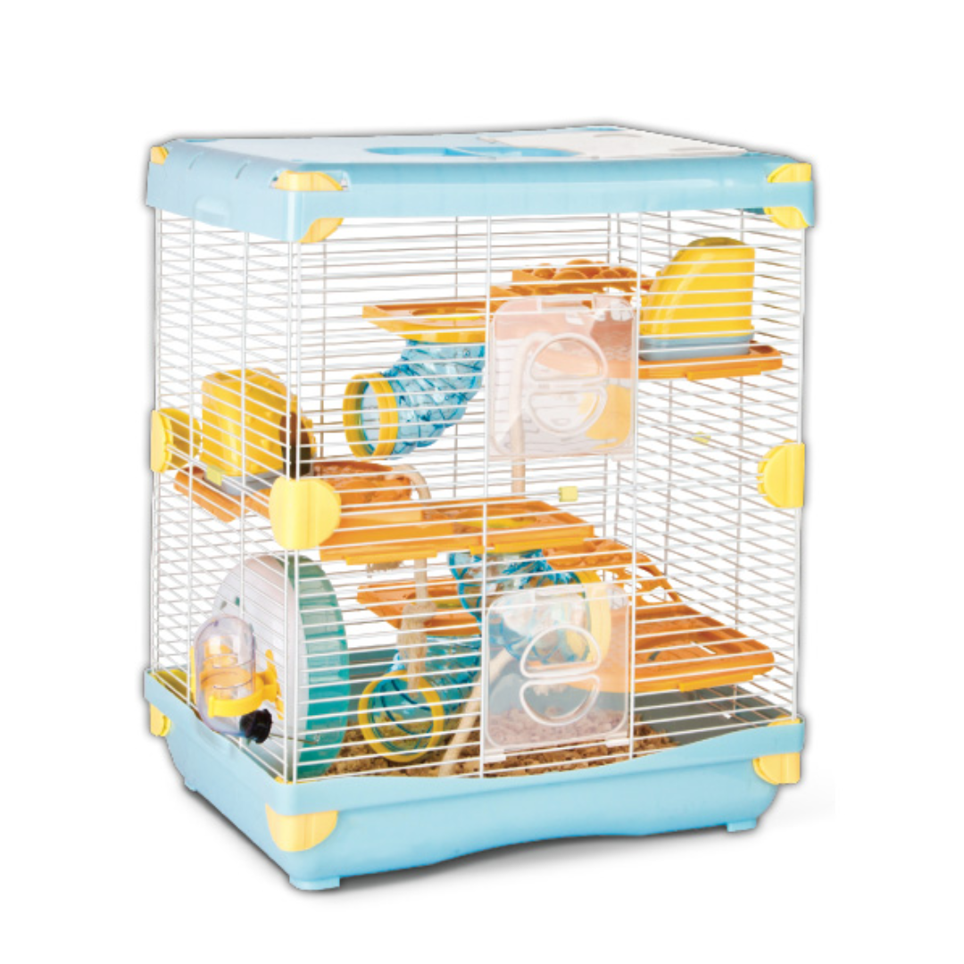 Jaula Casa Sunny De Plástico Para Hamster Importada De 2 Pisos Equipada