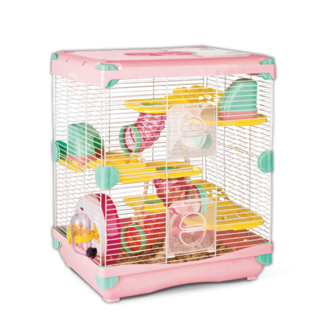 Jaula Casa Sunny De Plástico Para Hamster Importada De 2 Pisos Equipada