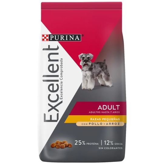 Alimento Purina Excellent Adult Para Perros Adultos De Razas Pequeñas Con Pollo Y Arroz