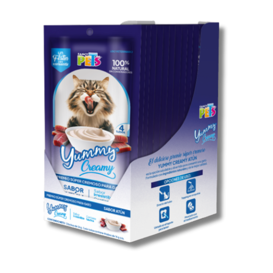CAJA DISPLAY YUMMY CREAMY P/GATO ATUN - 12 PZAS