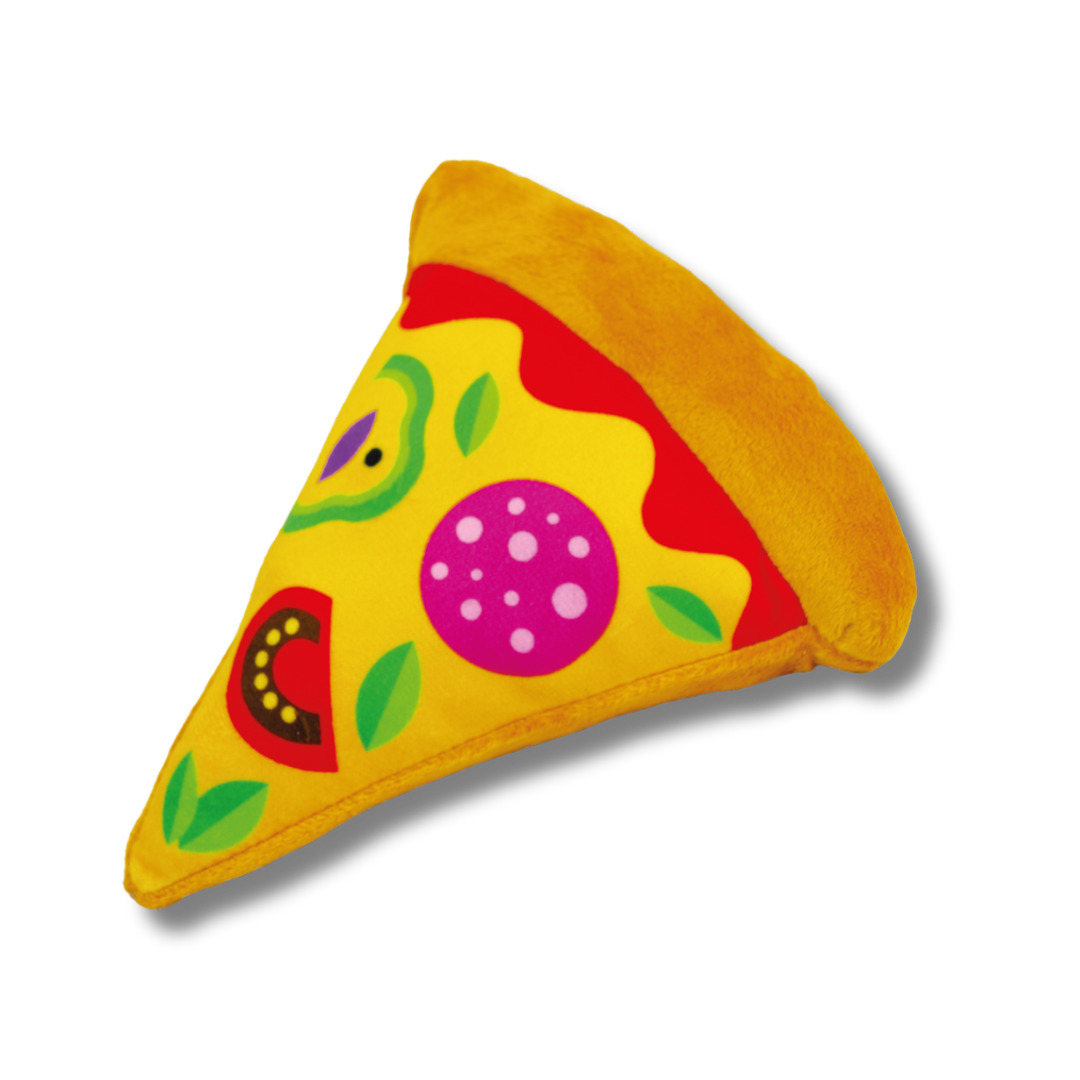 FLUFFY CHUMS JUGUETE DE PELUCHE CON SONIDO TIPO SQUEAKY ESTILO PIZZA 17cm by SHARPAW