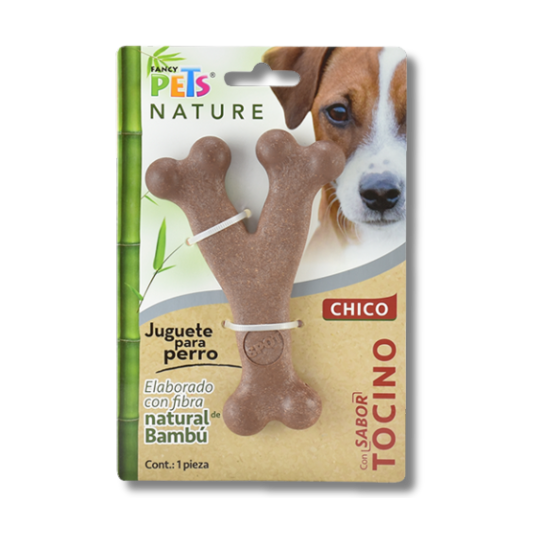 JUGUETE HUESO CH TRIPLE DE BAMBU SABOR TOCINO NATURE