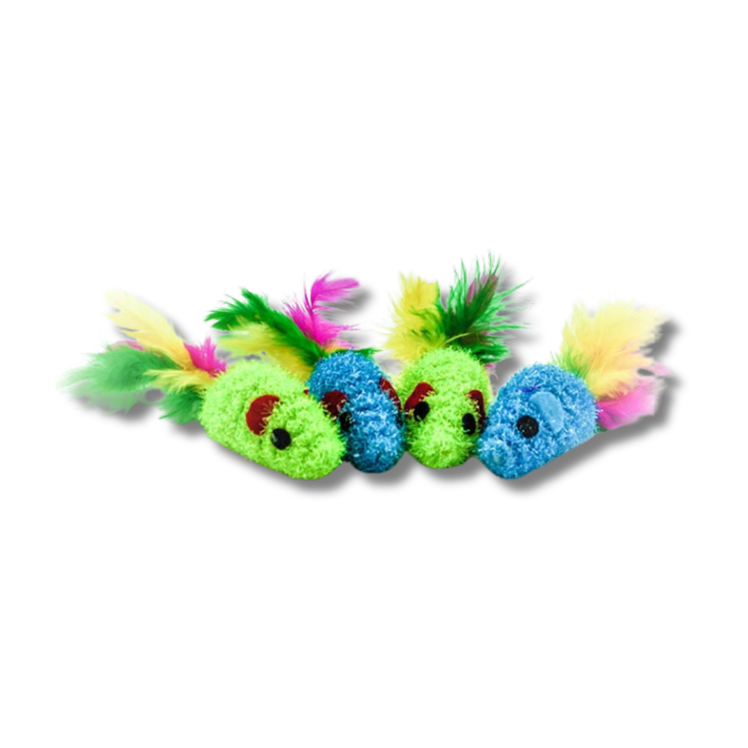 JUGUETE PARA GATO PAWFFY  RATONCITOS  COLORES 3764