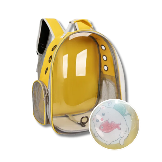 MOCHILA TRANSPARENTE CON DISEÑO CARA DE GATO