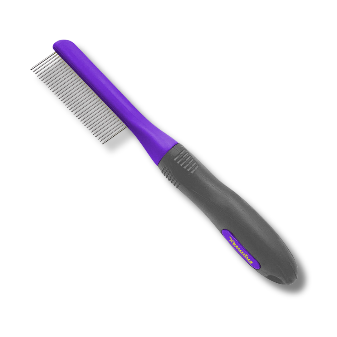 PEINE METALICO MINI CON MANGO ANTIDERRAPANTE PETUNIUS by SUNNY CON PUNTAS FIJAS 31 DIENTES pelo largo y pelo corto
