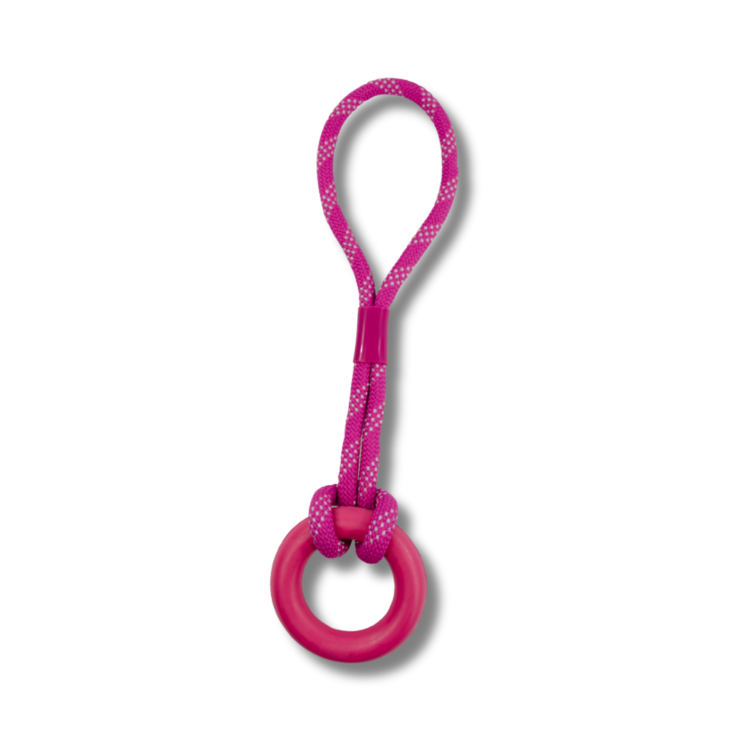 ROCKY CHUMS ARO DE CAUCHO SOLIDO 8cm C/CUERDA DE 30cm DE POLIPROPILENO BY SHARPAW