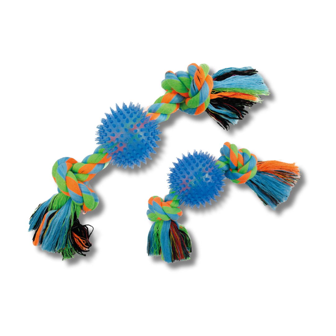 ROPY CHUMS HUESO DE HILO MULTICOLOR C/ PELOTA DE PICOS 10 by SHARPAW