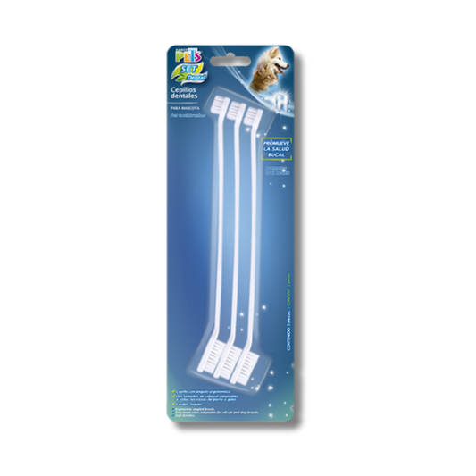 SET DE CEPILLOS DENTALES P/MASCOTA - 3PZ