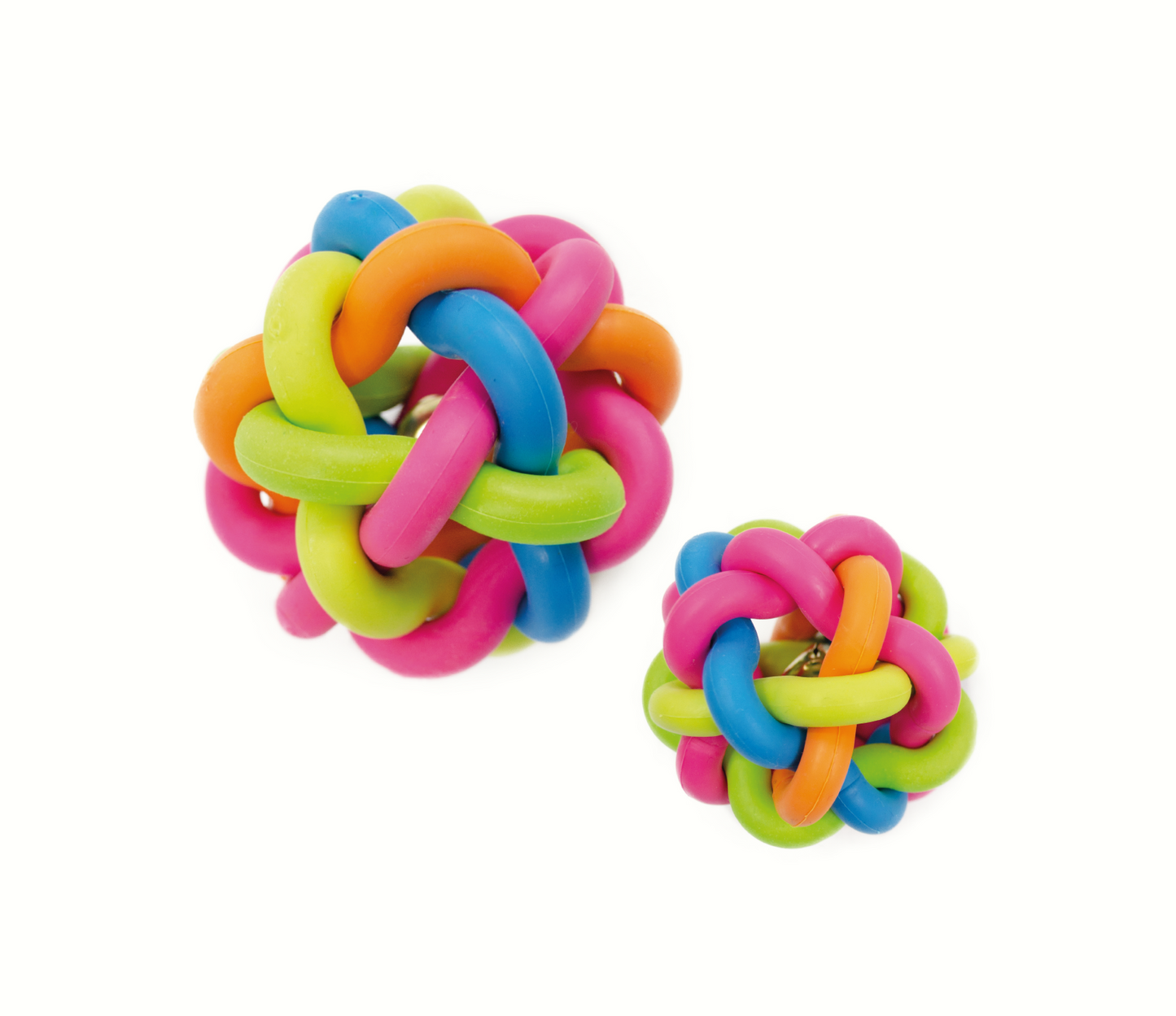 Tinny Chums Set 2 Pzas | Pelota Trenzada de Caucho para Perro