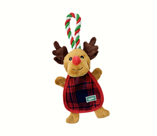 FLUFFY CHUMS JUGUETE DE PELUCHE CON SONIDO TIPO SQUEAKY ESTILO CIERVO DE NAVIDAD C CUERDA 35cm by SHARPAW