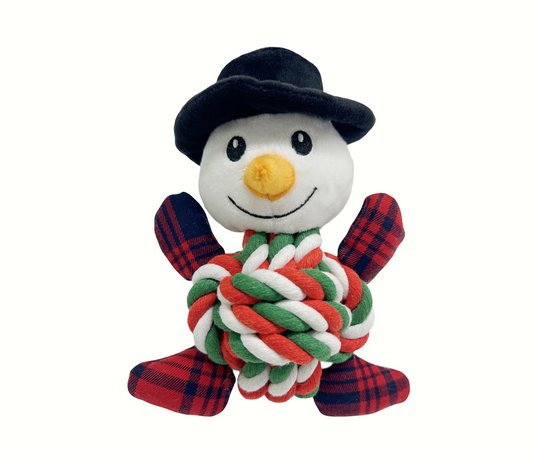 FLUFFY CHUMS JUGUETE DE PELUCHE CON SONIDO TIPO SQUEAKY ESTILO HOMBRE DE NIEVE C CUERPO DE CUERDA 17cm by SHARPAW