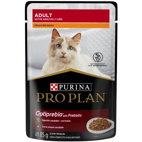 Alimento Húmedo En Sobre Purina Pro Plan Para Gatos Adultos Optiprebio 85 Gr