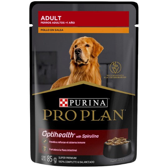 Alimento Húmedo En Sobre Purina Pro Plan Para Perros Adultos Optihealth 85 Gr