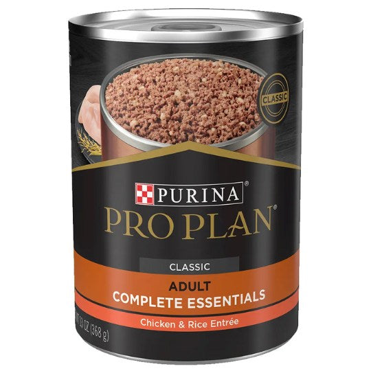 ALIMENTO HÚMEDO EN LATA PRO PLAN CLASSIC COMPLETE ESSENCIALS PARA PERROS ADULTOS CON POLLO Y ARROZ 368 GR