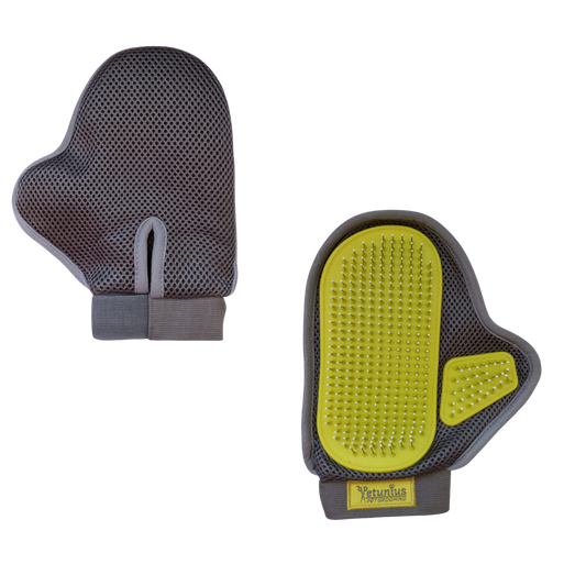 GUANTE DE CEPILLADO PETUNIUS by SUNNY CON PUNTAS DE ESFERA Y MALLA ANTITRANSPIRANTE DE SECADO RAPIDO pelo largo