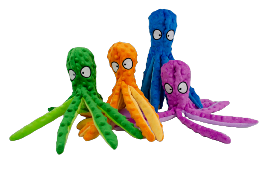 FLUFFY CHUMS JUGUETE DE PELUCHE CON SONIDO TIPO SQUEAKY ESTILO PULPO 32cm (DIFERENTES COLORES) by SHARPAW