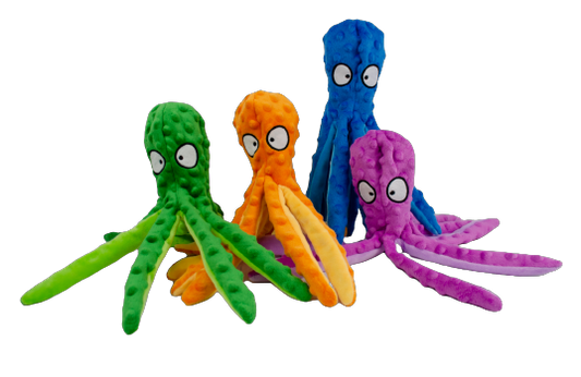 FLUFFY CHUMS JUGUETE DE PELUCHE CON SONIDO TIPO SQUEAKY ESTILO PULPO 32cm (DIFERENTES COLORES) by SHARPAW