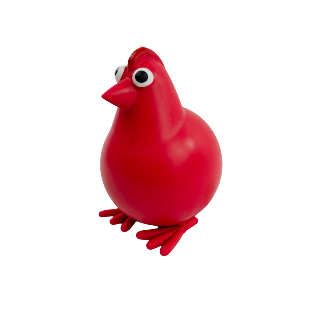 ROCKY CHUMS JUGUETE GALLINA DE CAUCHO NATURAL C/SONIDO SQUEAKY 10cm BY SHARPAW