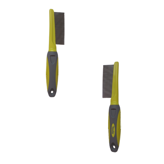 PEINE METALICO CON MANGO ANTIDERRAPANTE PETUNIUS by SUNNY CON PUNTAS FIJAS DE 45 DIENTES pelo largo y pelo corto