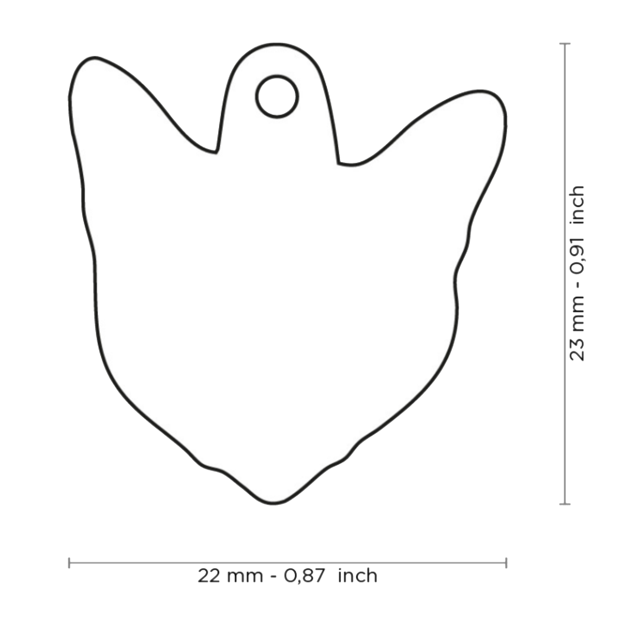 PLACA DE IDENTIFICACIÓN EN FORMA DE GATO SIAMÉS, GRABADO INCLUIDO