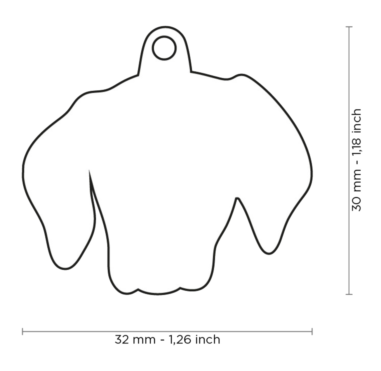 PLACA DE IDENTIFICACIÓN EN FORMA DE PERRO BRACO DE WEIMAR, GRABADO INCLUIDO