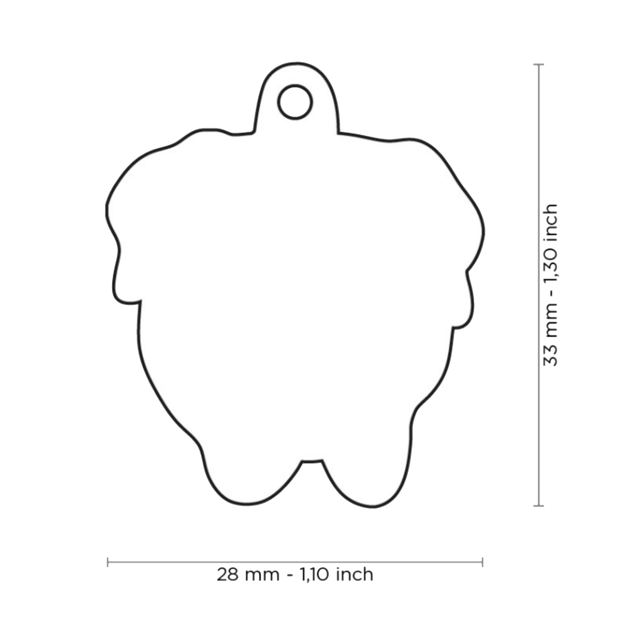 PLACA DE IDENTIFICACIÓN EN FORMA DE PERRO BULLMASTIFF, GRABADO INCLUIDO