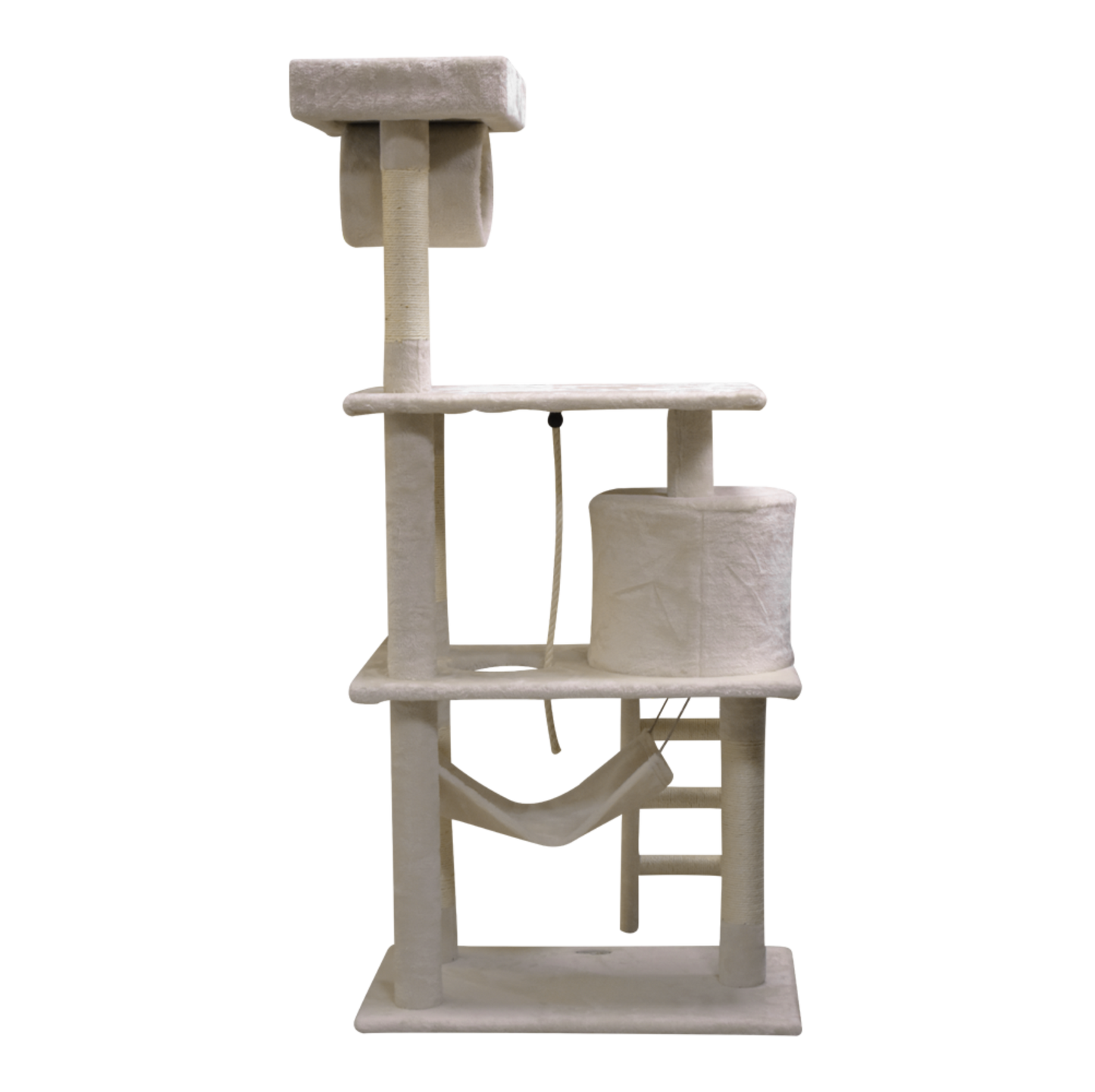 Rascadero Mueble Marcella Para Gato Con Casa, Tunel Y Mecedora 141 cm