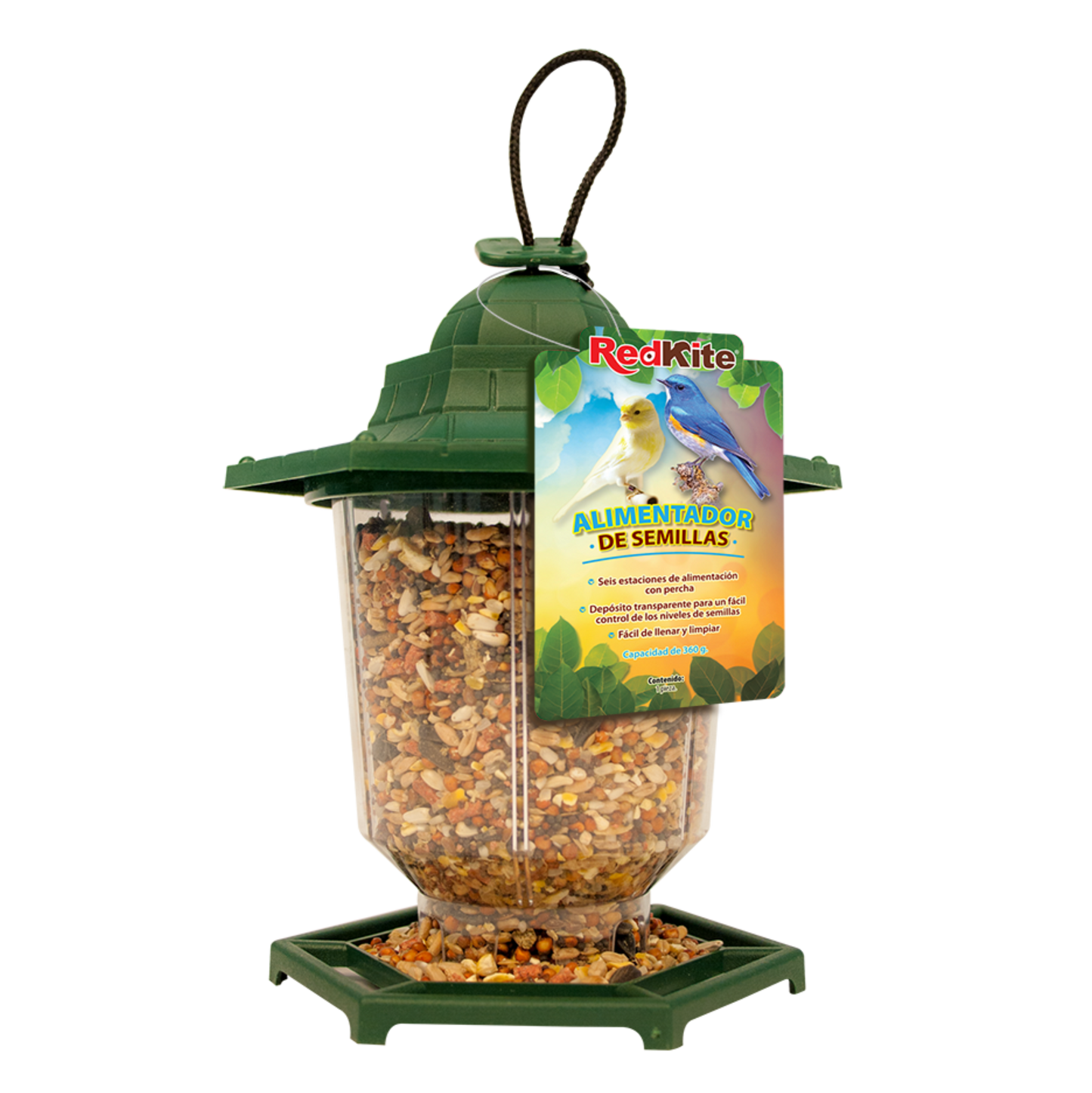 Alimentador de Semillas Para Aves Red Kite 360 G
