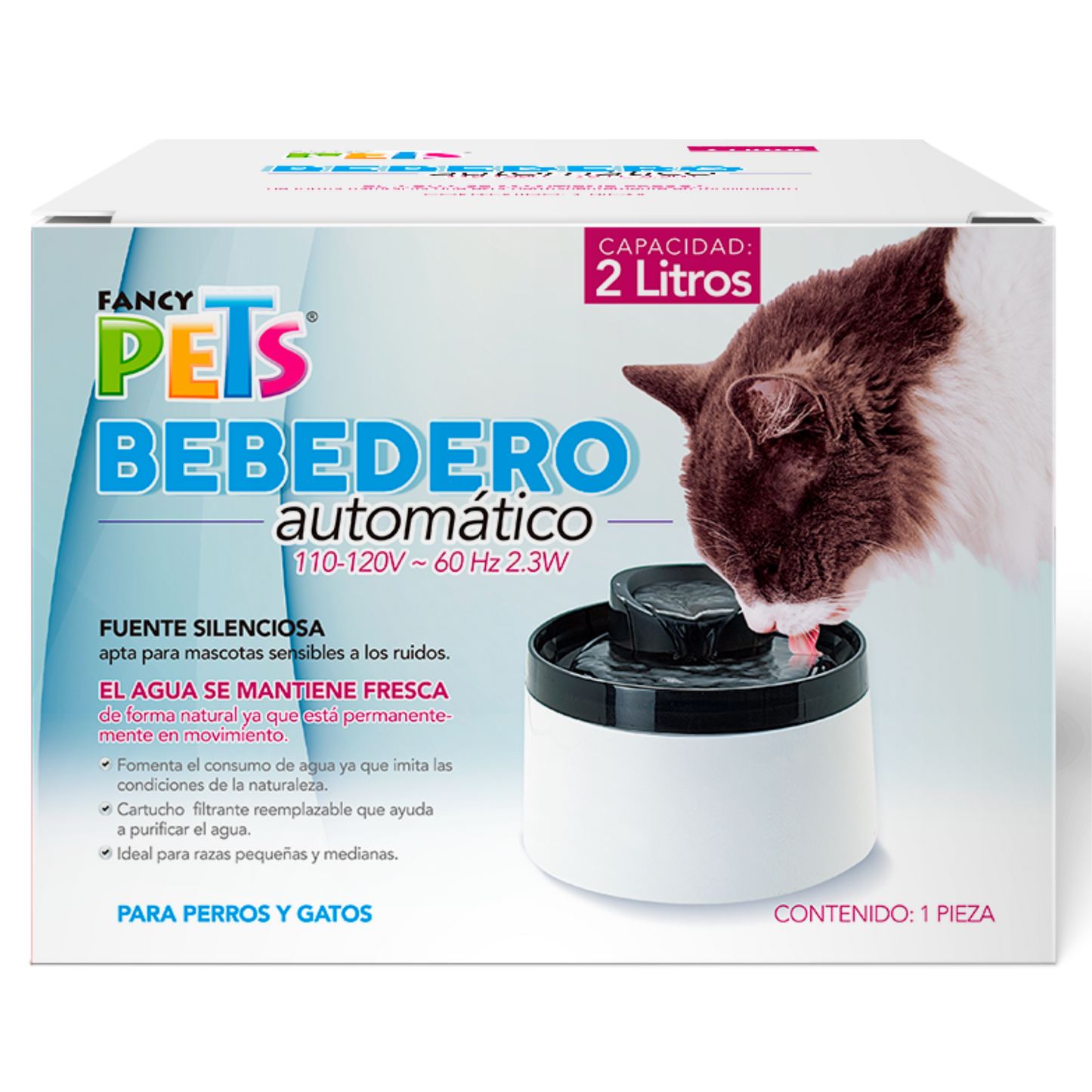Dispensador Fuente De Agua Para Mascotas 2 Litros Fancy Pets