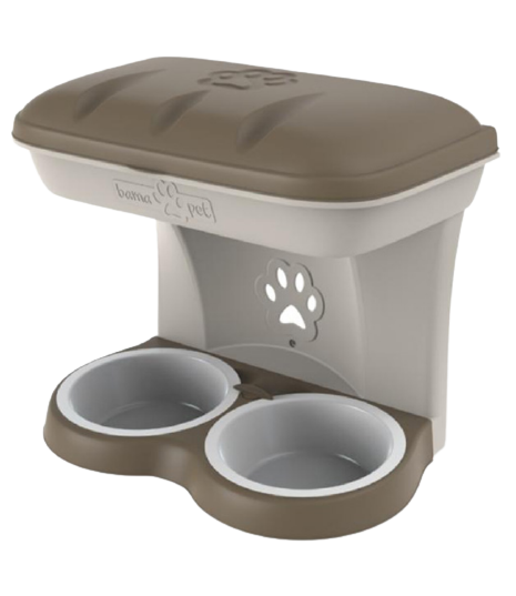 Contenedor De Juguetes Y Comedero Doble Para Perros
