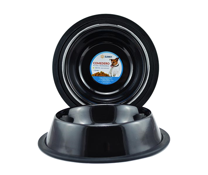 Platos De Acero Inoxidable Color Negro Para Mascotas