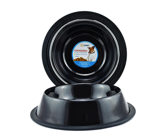 Platos De Acero Inoxidable Color Negro Para Mascotas
