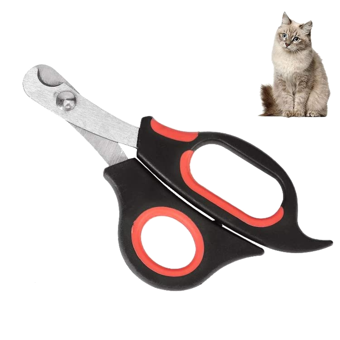 CORTAUÑAS DE ACERO INOXIDABLE, FOR PET, NEGRO C/ROJO