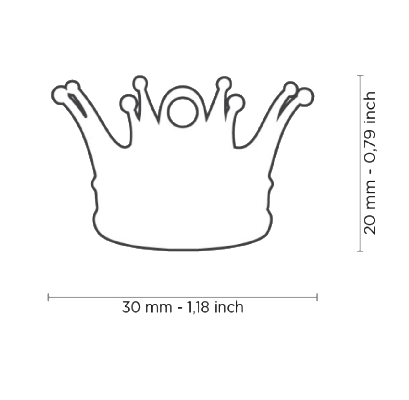 PLACA DE IDENTIFICACIÓN EN FORMA DE CORONA, GRABADO INCLUIDO