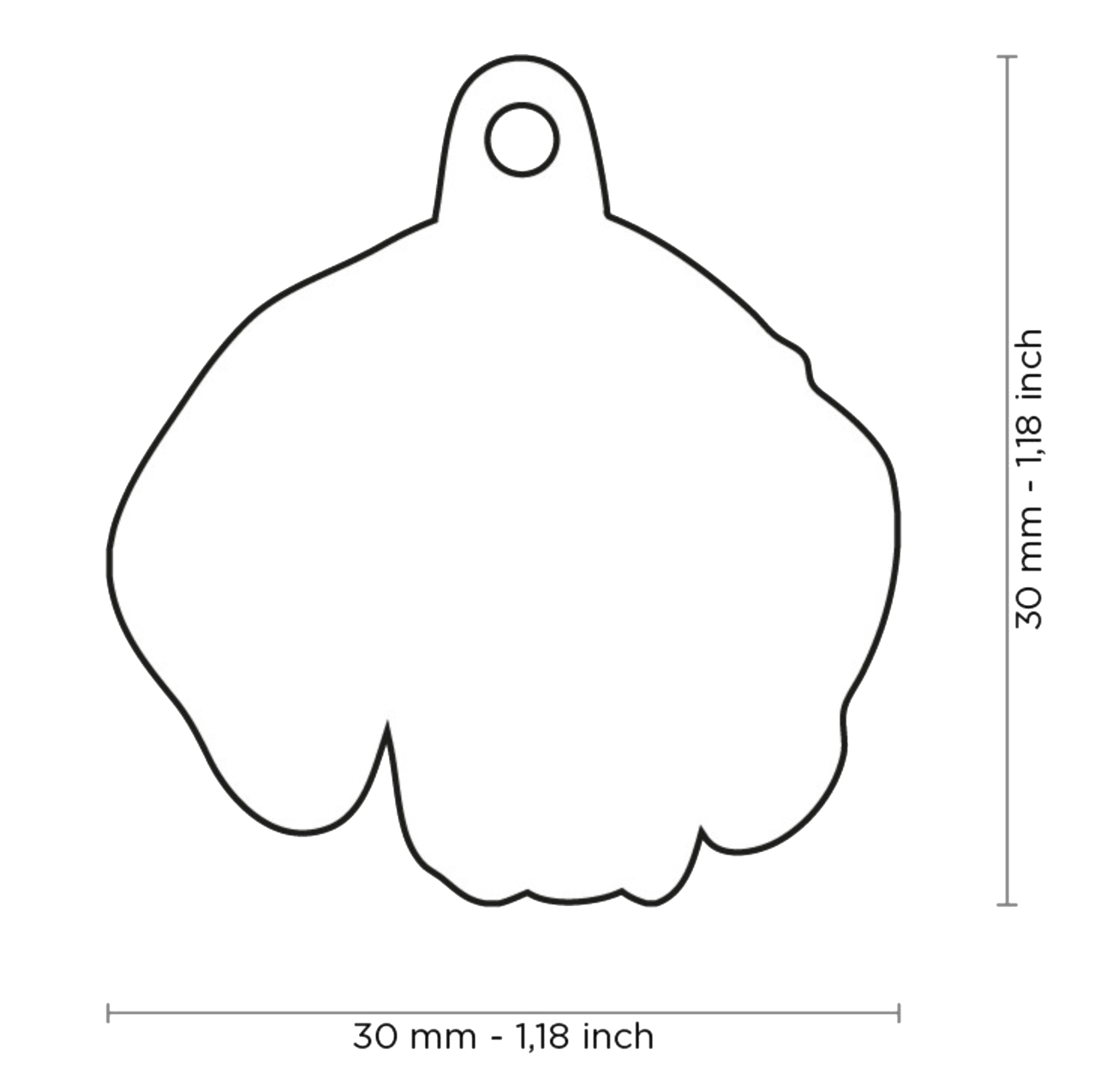 PLACA DE IDENTIFICACIÓN EN FORMA DE PERRO FOXHOUND AMERICANO, GRABADO INCLUIDO