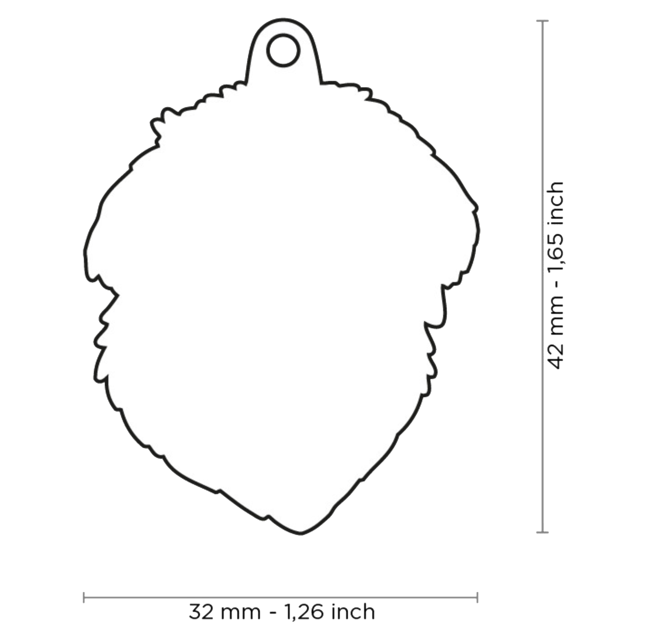 PLACA DE IDENTIFICACIÓN EN FORMA DE PERRO LEONBERGER, GRABADO INCLUIDO