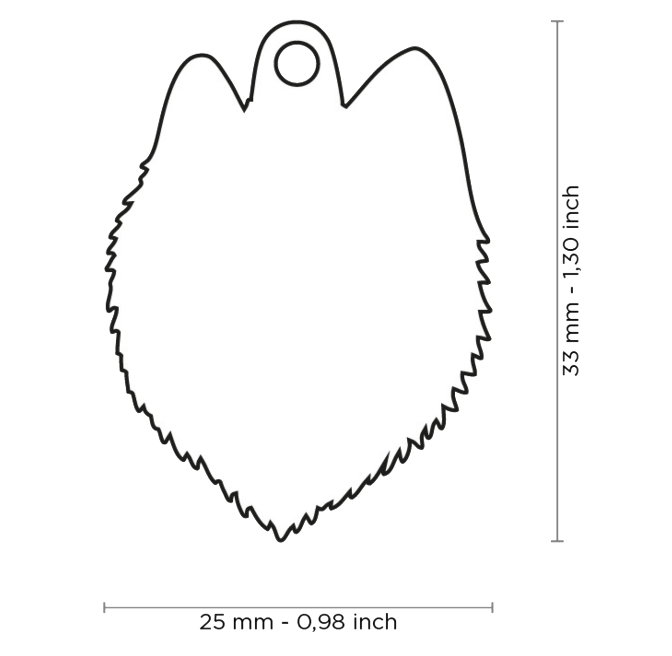 PLACA DE IDENTIFICACIÓN EN FORMA DE PERRO SAMOYEDO, GRABADO INCLUIDO