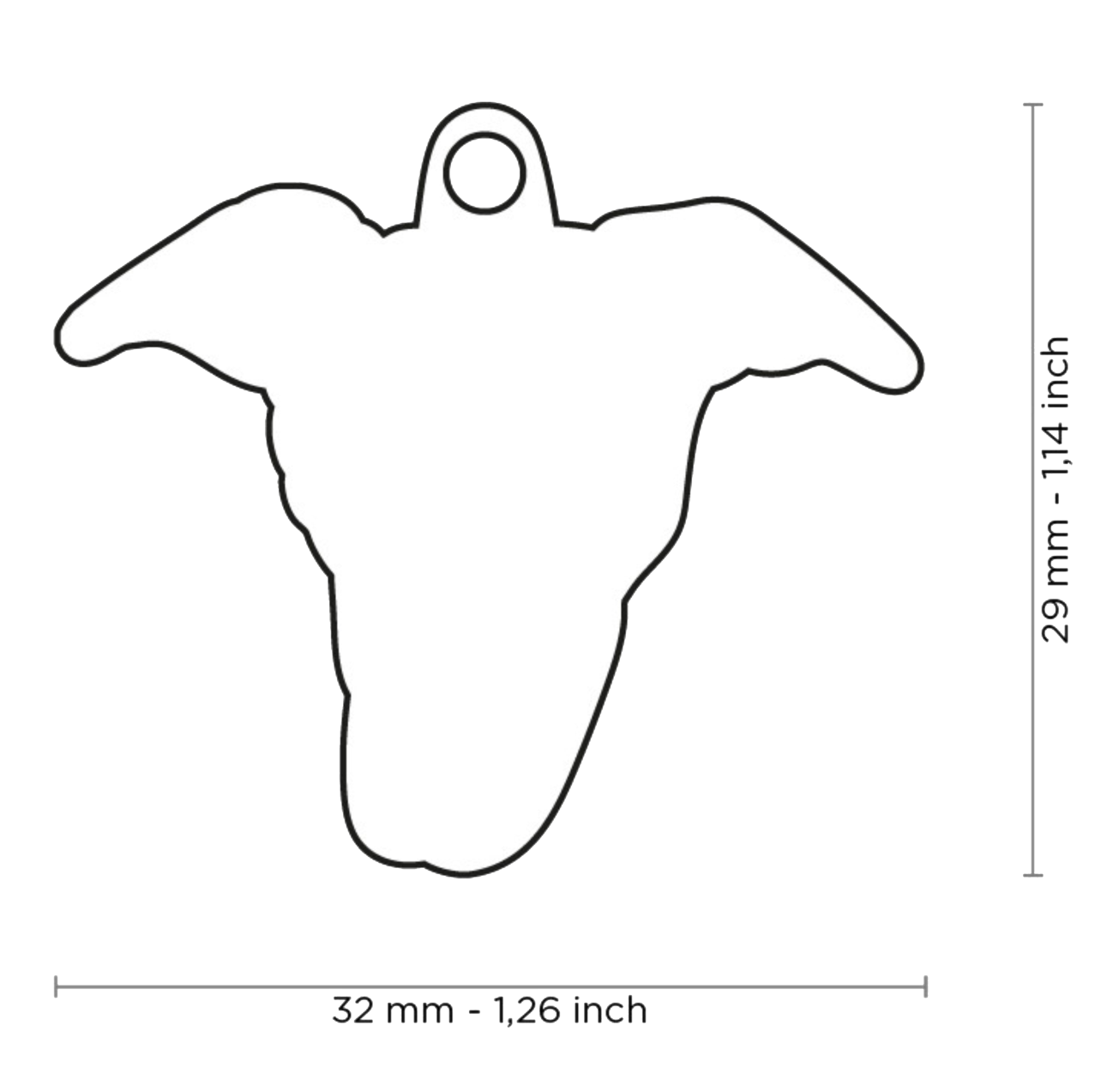 PLACA DE IDENTIFICACIÓN EN FORMA DE PERRO WHIPPET, GRABADO INCLUIDO