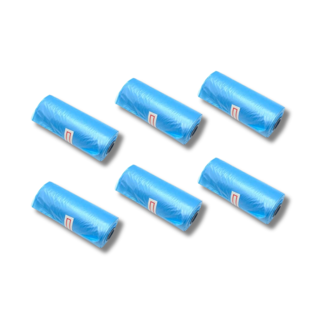 BOLSAS HECES AZUL 6 ROLLOS