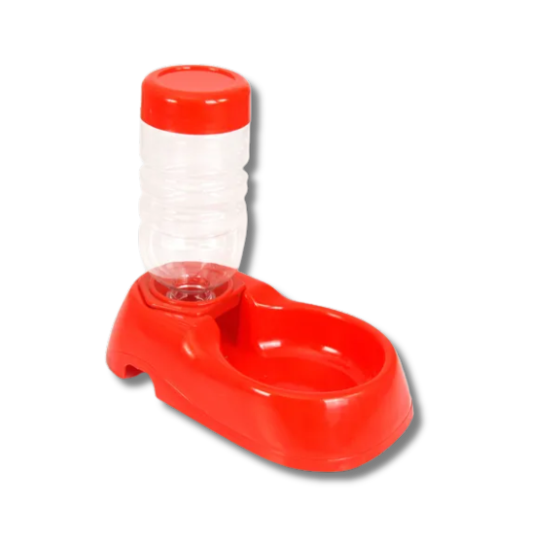 COMEDERO CON BOTELLA AZUL O ROJO