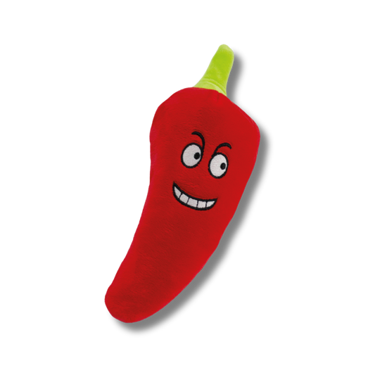 FLUFFY CHUMS JUGUETE DE PELUCHE CON SONIDO TIPO SQUEAKY ESTILO CHILE ROJO 25cm by SHARPAW