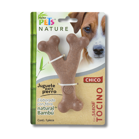 JUGUETE HUESO CH TRIPLE DE BAMBU SABOR TOCINO NATURE