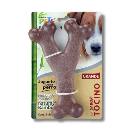 JUGUETE HUESO GDE TRIPLE DE BAMBU SABOR TOCINO NATURE