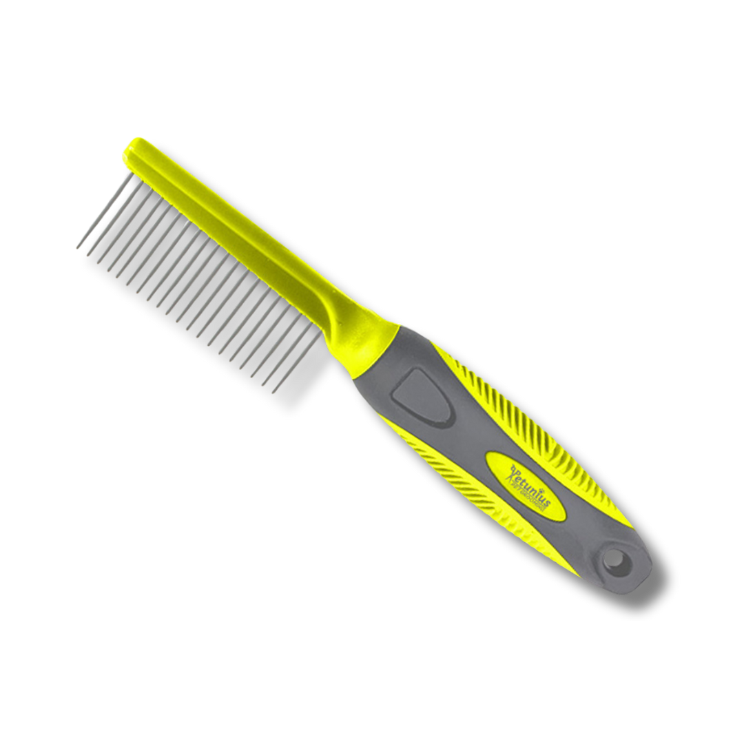 PEINE METALICO CON MANGO ANTIDERRAPANTE PETUNIUS by SUNNY CON PUNTAS FIJAS DE 20 DIENTES pelo largo y pelo corto