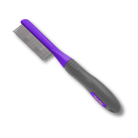 PEINE METALICO MINI CON MANGO ANTIDERRAPANTE CON PUNTAS FIJAS 50 DIENTES pelo largo y pelo corto