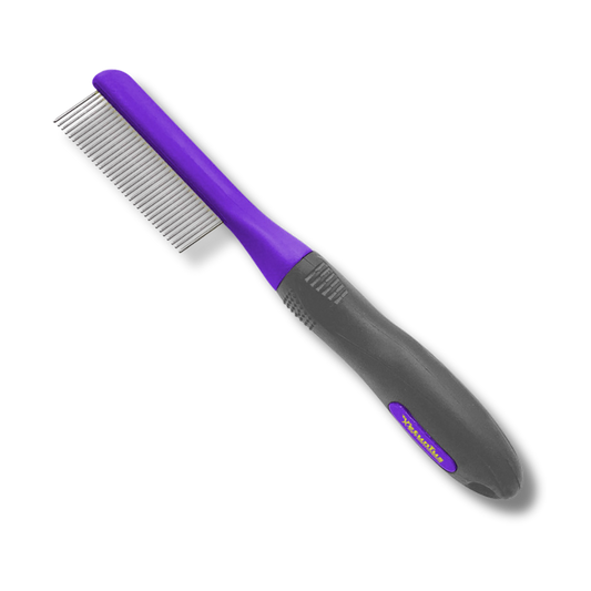 PEINE METALICO MINI CON MANGO ANTIDERRAPANTE PETUNIUS by SUNNY CON PUNTAS FIJAS 31 DIENTES pelo largo y pelo corto