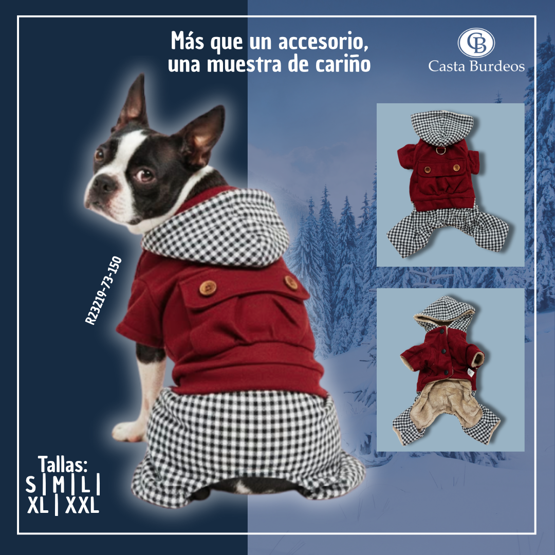 ROPA CON PANTALON CUADROS 2XL VINO