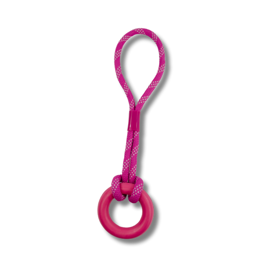 ROCKY CHUMS ARO DE CAUCHO SOLIDO 8cm C/CUERDA DE 30cm DE POLIPROPILENO BY SHARPAW