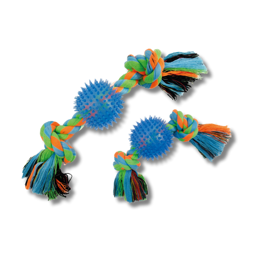 ROPY CHUMS HUESO DE HILO MULTICOLOR C/ PELOTA DE PICOS 10 by SHARPAW