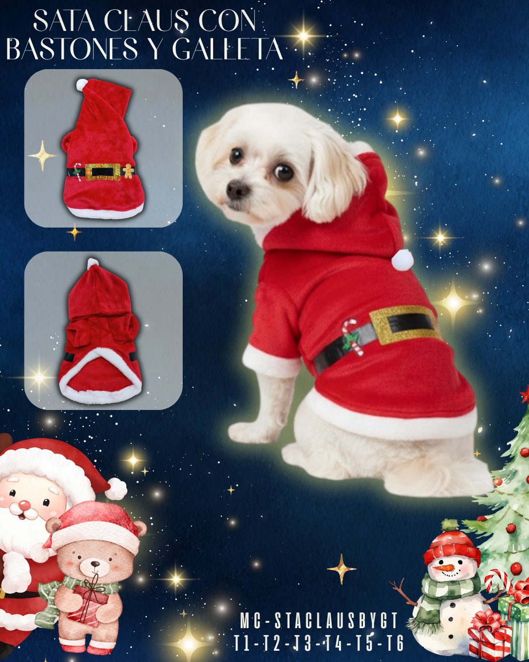 SATA CLAUS CON BASTONES Y GALLETA T5